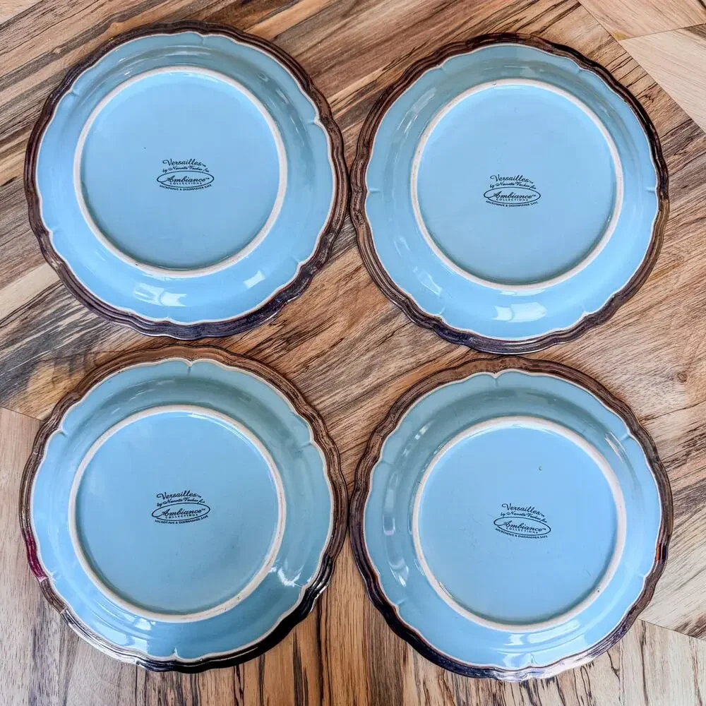 Versailles Blue Collection Salad Plates, 8.5” by Ambience-Set of 4-Discontinued